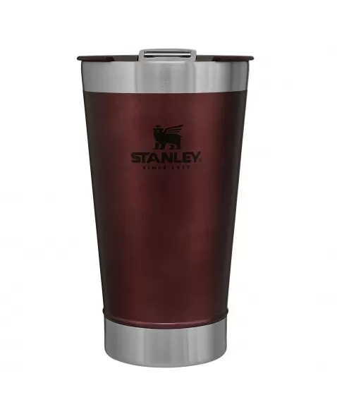 COPO TÉRMICO CERVEJA COM TAMPA STANLEY - VERMELHO (WINE) - 473ML