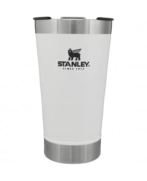 COPO TÉRMICO CERVEJA COM TAMPA STANLEY - BRANCO (POLAR) - 473ML